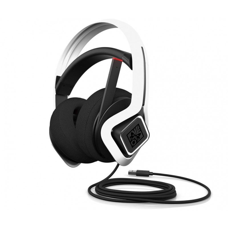 GAMING OMEN HP Mindframe Auriculares Tecnologia de C-Media XearTM, Refrigeração FrostCap, Iluminação RGB, Branco, Km0 Caixa