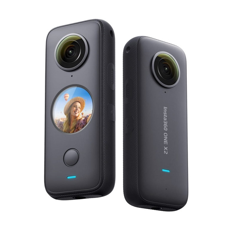 Insta360 One X2 Câmera Desportiva de Bolso, ActionCam 5,7K tela sensível ao toque 360° à prova d'água, A+