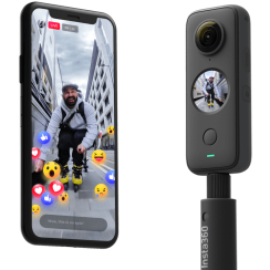 Insta360 One X2 Câmera Desportiva de Bolso, ActionCam 5,7K tela sensível ao toque 360° à prova d'água, A+