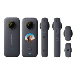 Insta360 One X2 Câmera Desportiva de Bolso, ActionCam 5,7K tela sensível ao toque 360° à prova d'água, A+