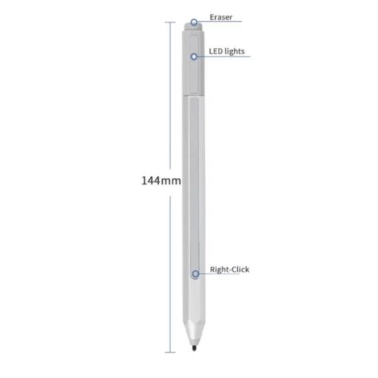 Caneta Pen Stylus 1710 Prata Original Microsoft Surface Pro 3/4/5/6/7/7+/8, Laptop, Go, Surface Book
