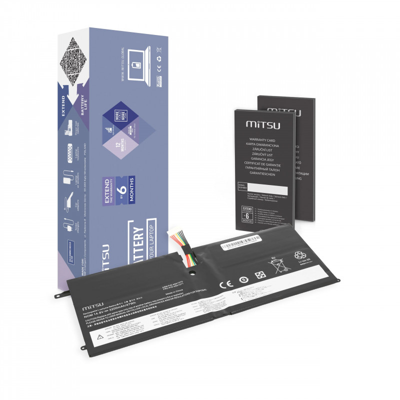 Bateria Mitsu para Lenovo Thinkpad X1 Carbon 14,8 V (14,4 V) 3200 mAh (47 Wh)