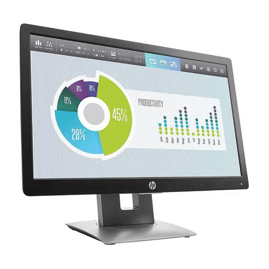 Monitor HP EliteDisplay E202 20" HD+ - Grau A, Preto