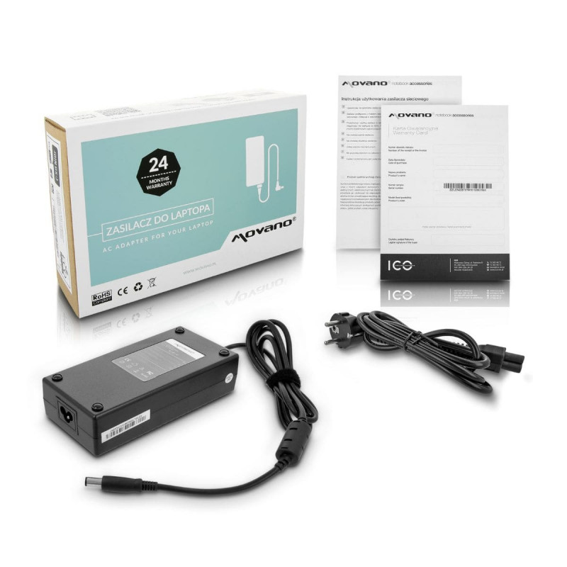 Carregador Portátil Movano Dell/Acer 19,5V 9,23A 180W, Novo