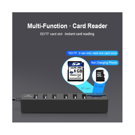 Multiplicador HUB USB 3.0 e Leitor Micro SD e SD (HC)