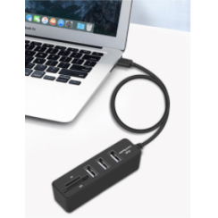 Multiplicador HUB USB 3.0 e Leitor Micro SD e SD (HC)