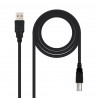 Nanocable Cabo de Impressora USB-A 2.0 Macho para USB-B Macho 1.80m