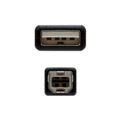 Nanocable Cabo de Impressora USB-A 2.0 Macho para USB-B Macho 1.80m