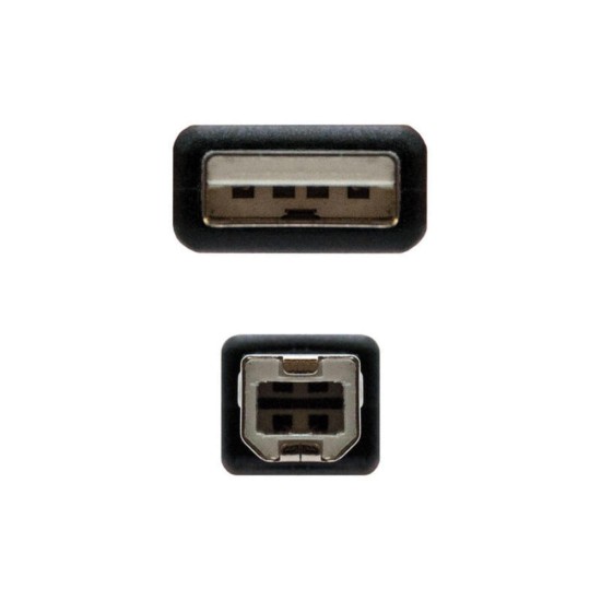 Nanocable Cabo de Impressora USB-A 2.0 Macho para USB-B Macho 1.80m
