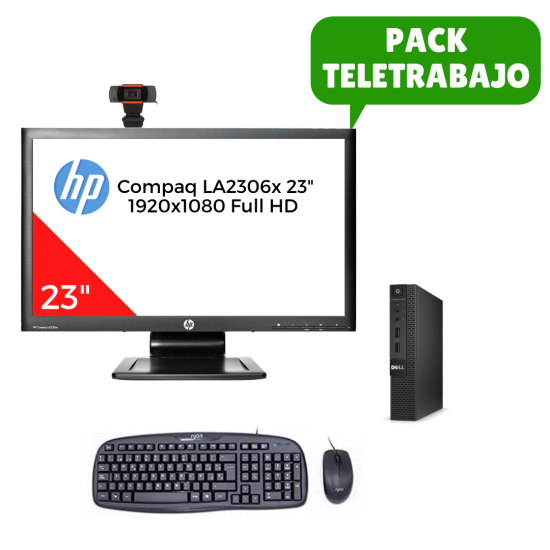 Pacote de teletrabalho Dell 3020 Micro i5, 8GB RAM, Monitor de 23"