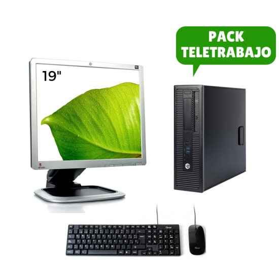 Pack Teletrabalho: Monitor de 19", i3 4160, teclado e rato