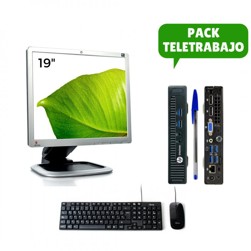 Pack Teletrabalho: Monitor de 19" + Mini PC i5, Teclado e Rato