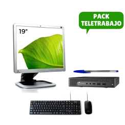 Pack Teletrabalho: Monitor de 19" + Mini PC i5 + Teclado e Rato