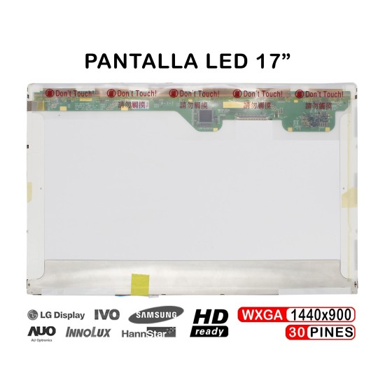 TELA LCD DE 17" PARA NOTEBOOK LP171W01 LP171WP4 LP171WX2 LTN170X2-L02 N170C2-L02 B170PW06