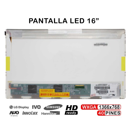 TELA LED DE 16" PARA NOTEBOOK LTN160AT06 HANNSTAR HSD160PHW1 HSD160PHW1-B00