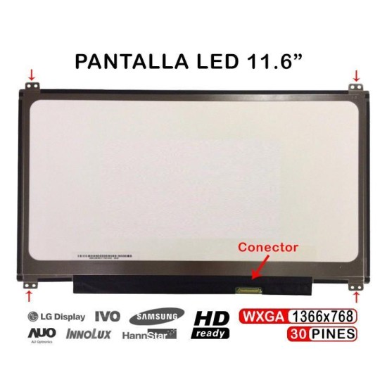 TELA LED PARA NOTEBOOK ASUS EEEBOOK X205T X205TA B116XTN02.3 11,6" 30 PINOS