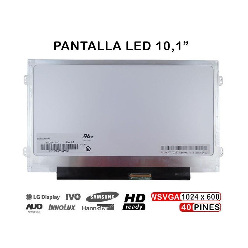 TELA NETBOOK 10,1 POLEGADAS B101AW06 WSVGA N101L6 L0A REV.C2 ULTRAFINA