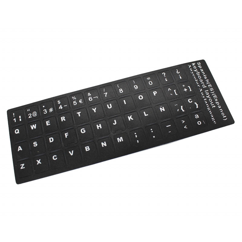 ETIQUETA PARA CONVERTER O TECLADO PARA IDIOMA ESPANHOL / CASTELHANO PRETO
