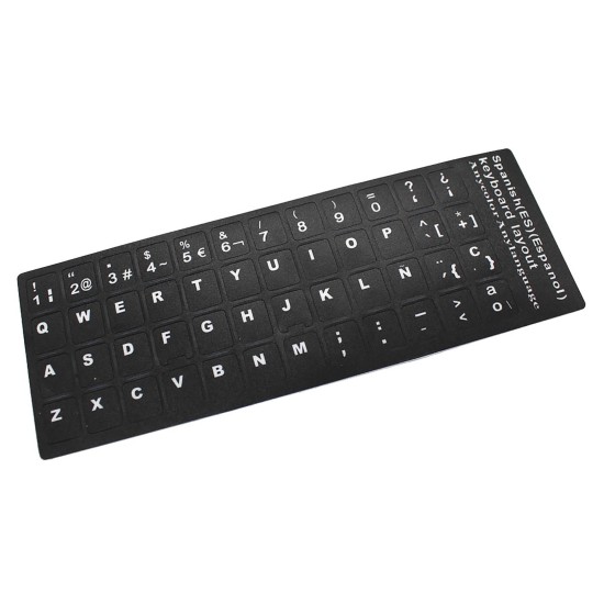 ETIQUETA PARA CONVERTER O TECLADO PARA IDIOMA ESPANHOL / CASTELHANO PRETO