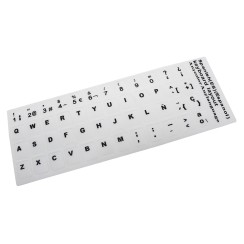 ETIQUETA PARA TECLADO EM CASTELHANO BRANCA COM LETRAS PRETAS