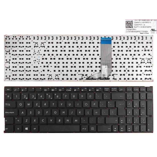 TECLADO PARA PORTÁTIL ASUS A556U A556UA A556UB A556UF A556UJ A556UR A556UV A556 X556 PRETO (SEM MOLDURA, SEM PELÍCULA, WIN8)