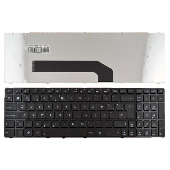 TECLADO PARA PORTÁTIL ASUS K50 COM MOLDURA PRETA BRILHANTE