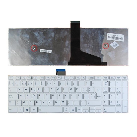 TECLADO PARA PORTÁTIL TOSHIBA C55-A BRANCO COM MOLDURA