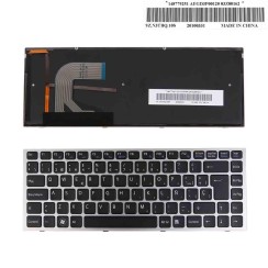 TECLADO COM RETROILUMINAÇÃO PARA PORTÁTIL SONY VAIO VPC-S SERIES COM MOLDURA PRATEADA