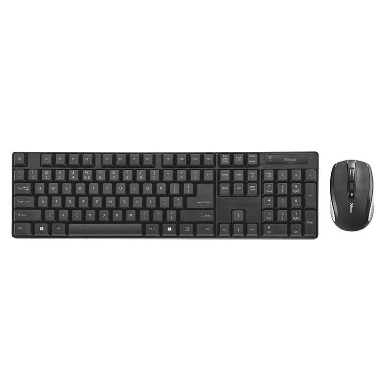 Trust XIMO Teclado + Rato sem fios Preto e prata, Novo