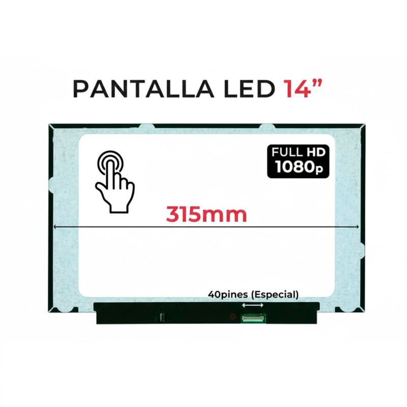 14″ FHD B140HAK03.2 Ecrã tátil LED de 40 pinos B140HAK03.2 Computador portátil mate LED de 40 pinos