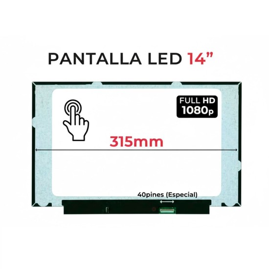 14″ FHD B140HAK03.2 Ecrã tátil LED de 40 pinos B140HAK03.2 Computador portátil mate LED de 40 pinos