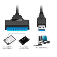 Cabo USB 3.0 para SATA III 2,5" 22 pinos HDD SSD