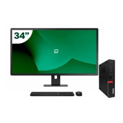 Pack Lenovo M920q Tiny i5 8500T + Monitor 34" + Teclado/Rato + WiFi USB