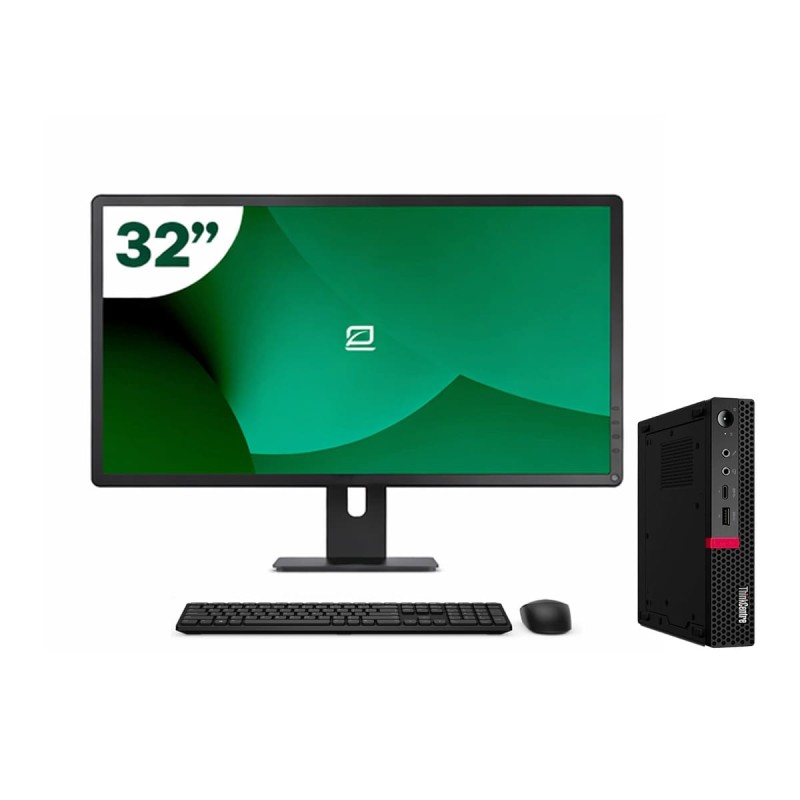 Pack Lenovo M720q Tiny i5 8500T + Monitor 32" + Teclado/Rato + WiFi USB