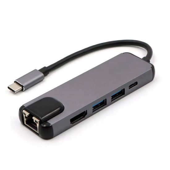 Hub USB-C GLO-904202722 HDMI USB RJ45 Ethernet