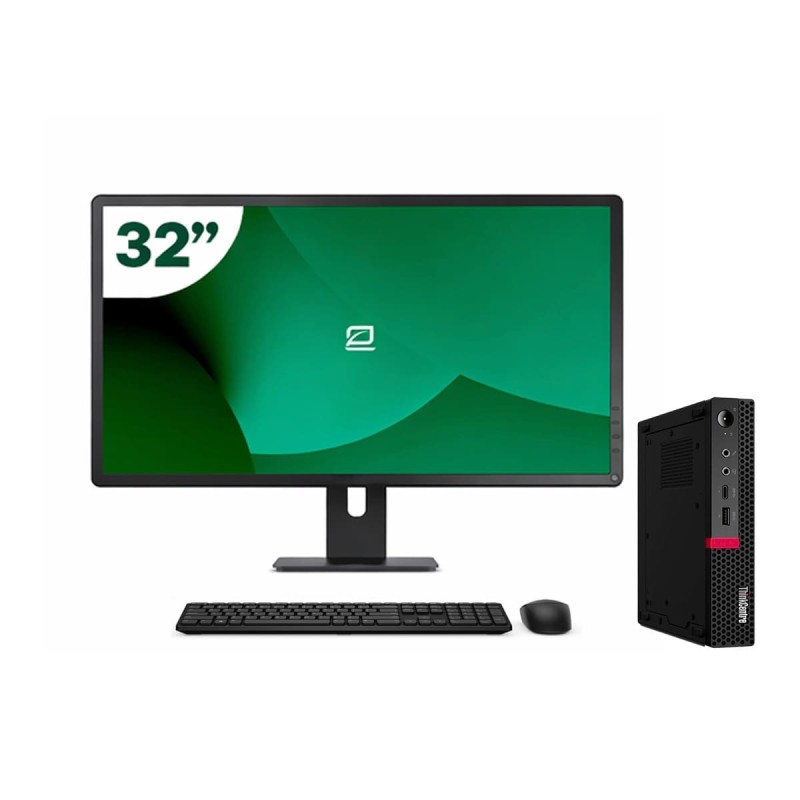 Pack Lenovo M720q Tiny i5 9500T + Monitor 32" + Teclado/Rato + WiFi USB