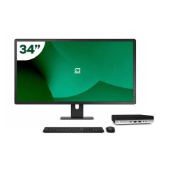 Pack HP 600 G5 Mini i7 9700T + Monitor 34" + Teclado/Rato + WiFi USB