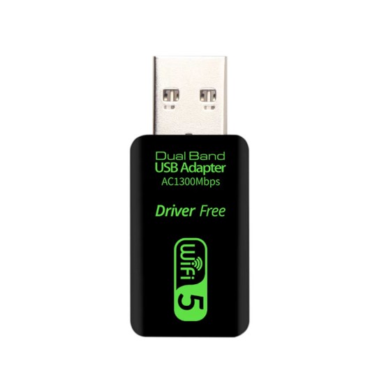 Adaptador USB WiFi AC1300 Dual Band · 5GHz Alta Velocidade
