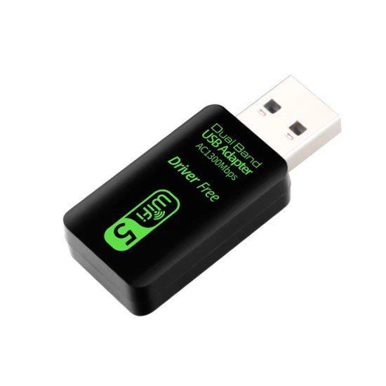 Adaptador USB WiFi AC1300 Dual Band · 5GHz Alta Velocidade