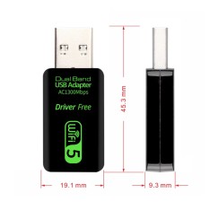 Adaptador USB WiFi AC1300 Dual Band · 5GHz Alta Velocidade