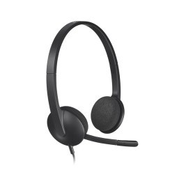 Logitech H340 USB com Microfone Preto · Auscultadores Stereo