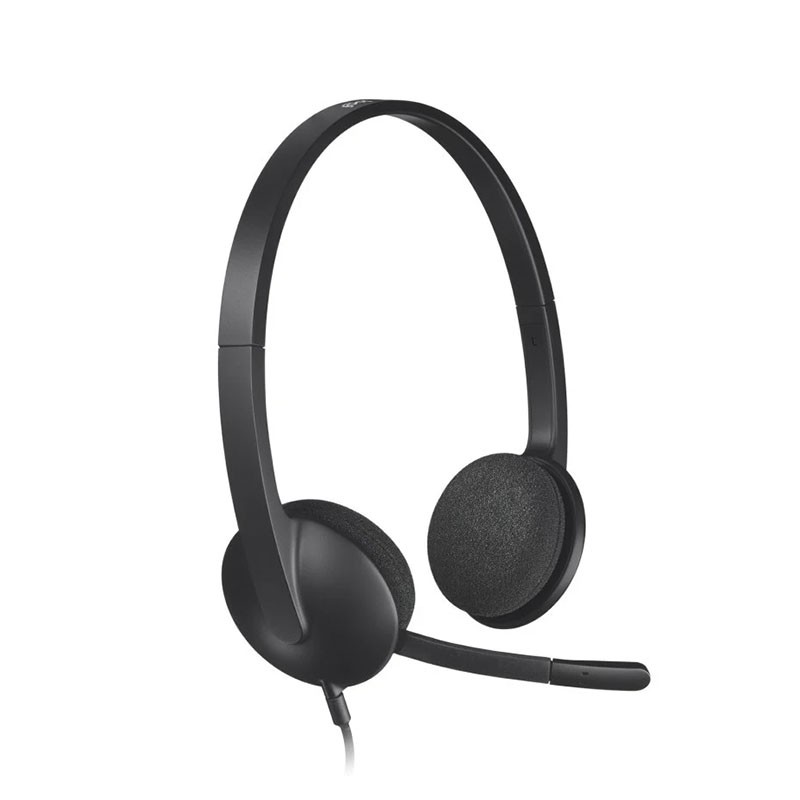 Logitech H340 USB com Microfone Preto · Auscultadores Stereo