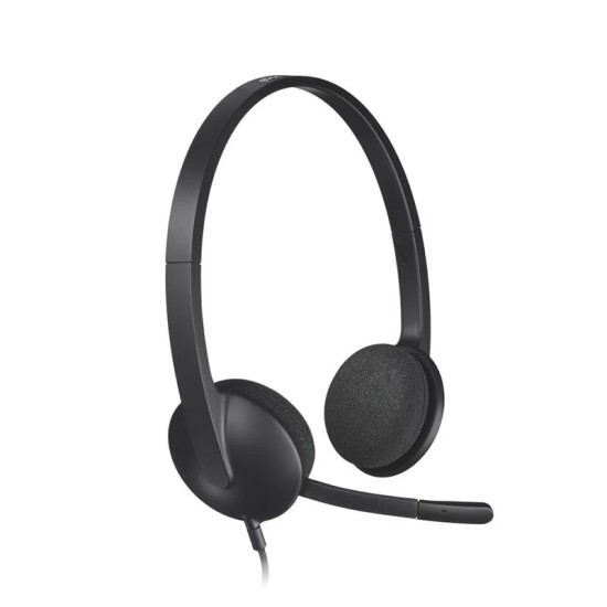 Logitech H340 USB com Microfone Preto · Auscultadores Stereo