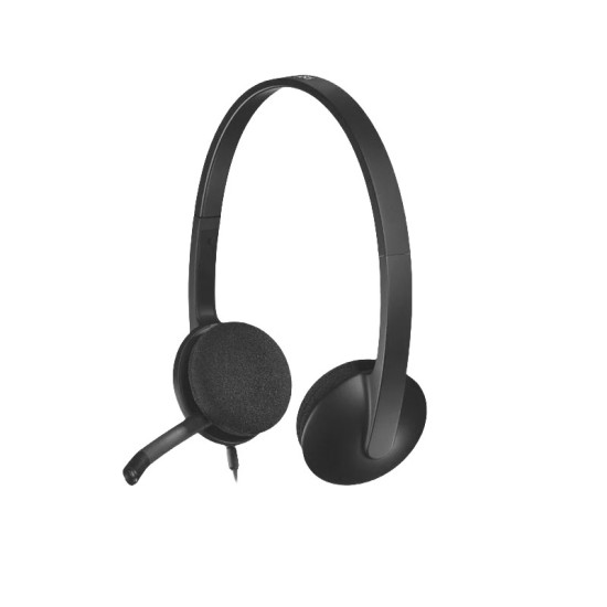 Logitech H340 USB com Microfone Preto · Auscultadores Stereo