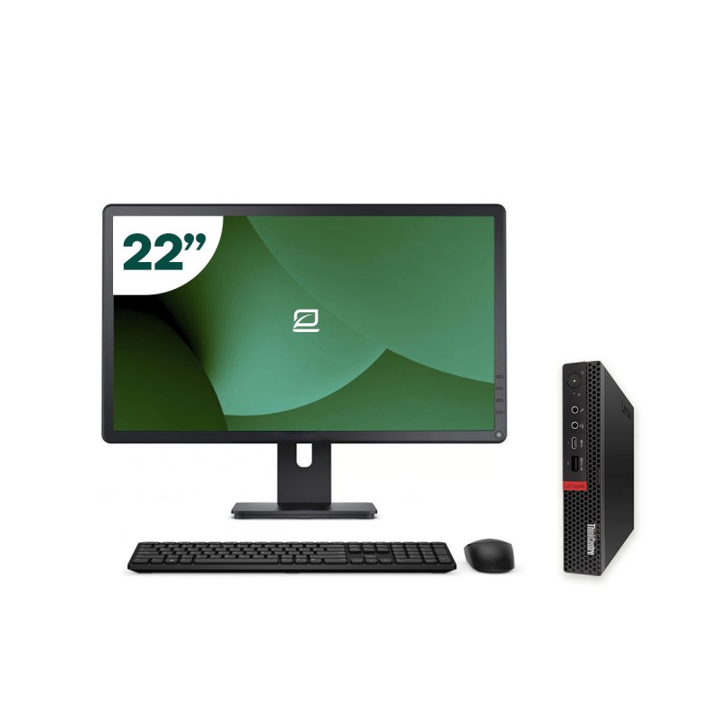 AIO Lenovo M75Q G1 Tiny AMD Ryzen 3 22" Tudo em Um + Teclado e Rato + WiFi USB