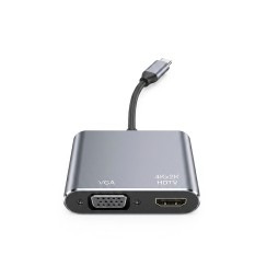 Conversor USB-C para HDMI, divisor USB-C 3.0 compatível 3 em 1, 4K, PD, Carga Rápida, Novo