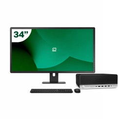 Pack HP 600 G4 SFF i5 8500 + Monitor 34" + Teclado/Rato + WiFi USB