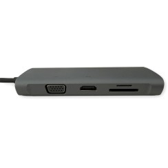 Hub USB-C 10 em 1 HDMI VGA RJ45 Gigabit e USB 3.0