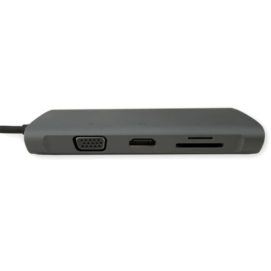 Hub USB-C 10 em 1 HDMI VGA RJ45 Gigabit e USB 3.0