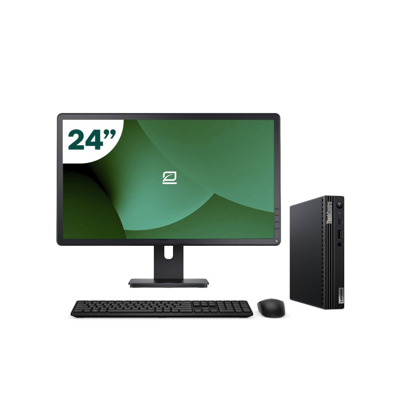 Pack Lenovo M80q Tiny i5 10500T + Monitor 24" + Teclado/Rato + WiFi USB